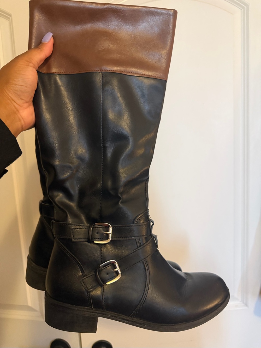 Arizona Jean Company Black and Brown Over-the-Knee Riding Boots